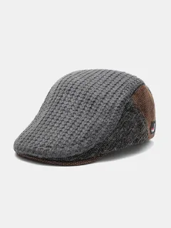 Knitted Fabric Sewing Men's Flat Beret Hats