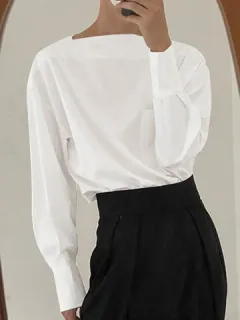 A Line Collar Loose Shirt