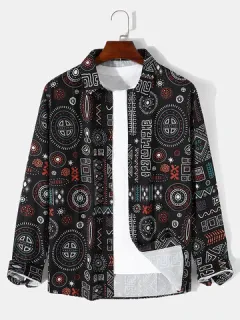 Geometric ethnic shirts with random print