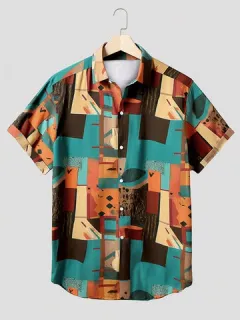 Shirts with abstract geometric print