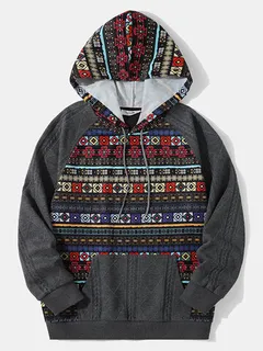 Tire Texture Ethnic Printed Hoodies
