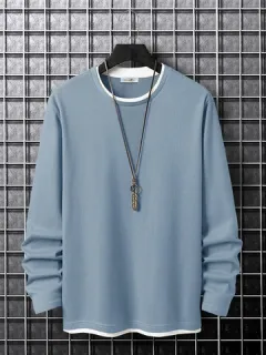 Contrast Waffle Knit T-shirts