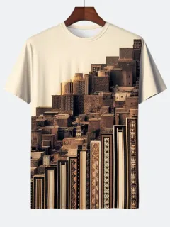 T-shirts with ethnic architecture print
