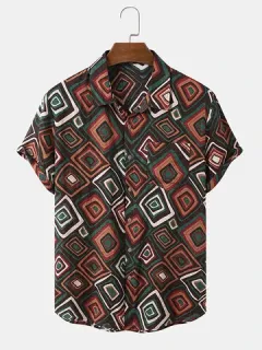 Square ethnic shirts with chest pocket