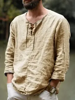 Cotton T-shirt with laces Neck