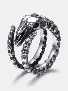 Anillo de hueso de oveja geométrico