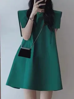 Dobladillo con volante liso Vestido