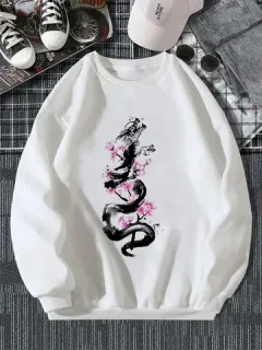 Sudaderas con estampado floral chino Dragón