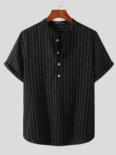 Short Sleeve Striped Print Shirt
