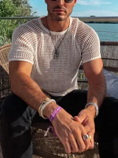 Hollow Mesh Short Sleeve T-shirts