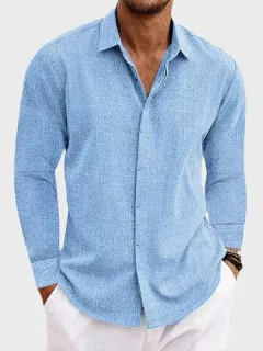 Plain Lapel Casual Shirts