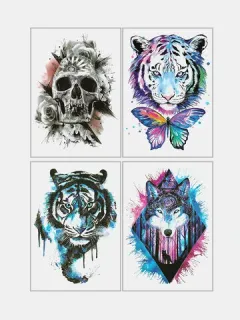 Etiqueta engomada colorida temporal Tatuaje