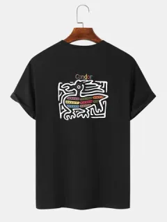Tribal Pattern Embroidered T-shirts