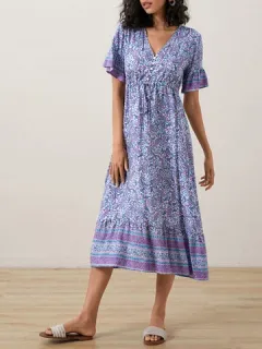 Estampado Floral Cordón Bohemio Vestido