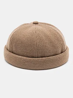 Unisex Plain Knit Wool Skull Cap