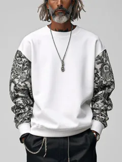 Ethnic sweatshirts with floral patchwork